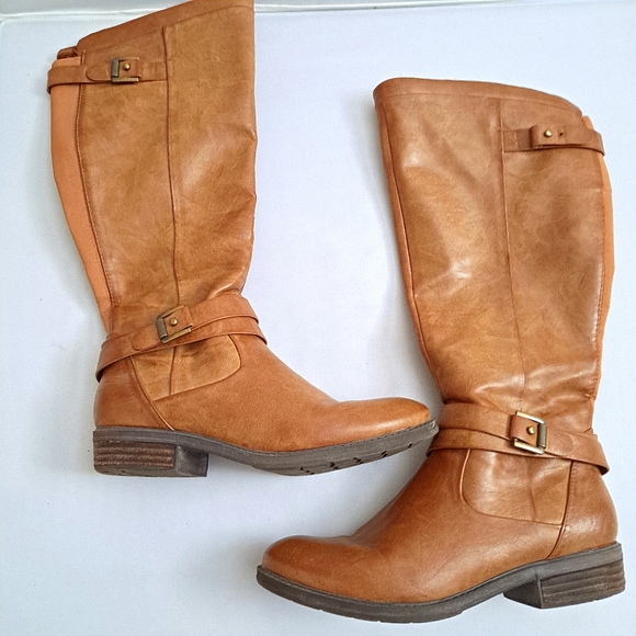 BareTraps Shoes - Baretraps Faux Leather Elasticized Tall Boot 8